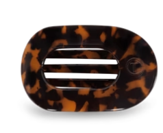 Teleties Flat Clip Round Tortoise Medium