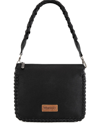 Wrangler Whipstitch Braided Strap Hobo/Crossbody Bag