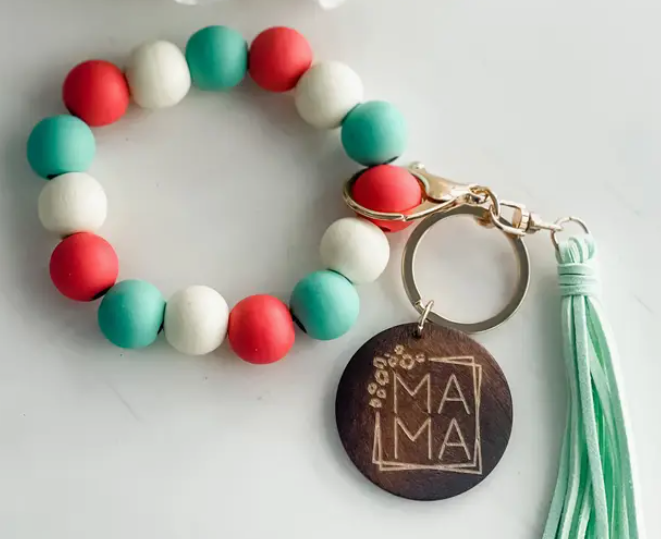 Mama Beaded Key Ring