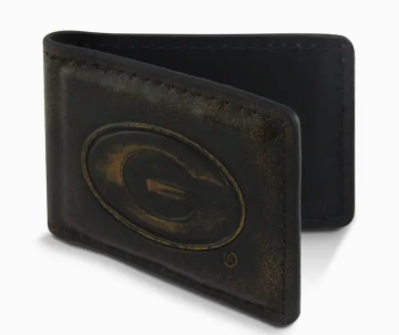 Georgia Bulldogs Burnished Leather Money Clip