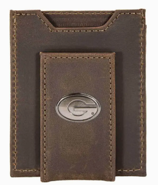 Georgia Bulldogs Men's Magnetic Front Pocket Leather Wallet G