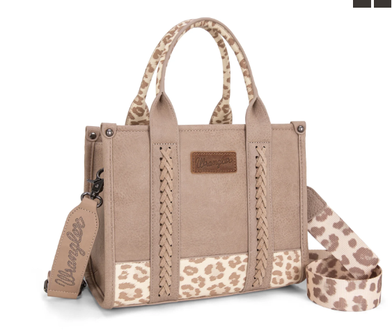Wrangler Leopard Print Concealed Carry Tote/Crossbody