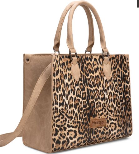 Wrangler Leopard Print Wide Tote Bag/Crossbody