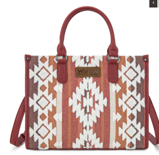 Wrangler Sherpa Aztec Canvas Tote/Crossbody