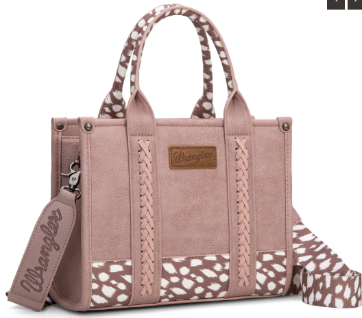 Wrangler Deer Print Concealed Carry Tote/Crossbody - Purple