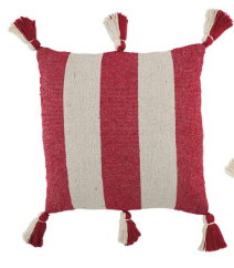 Mud Pie Stripes Red Ponchaa Pillow