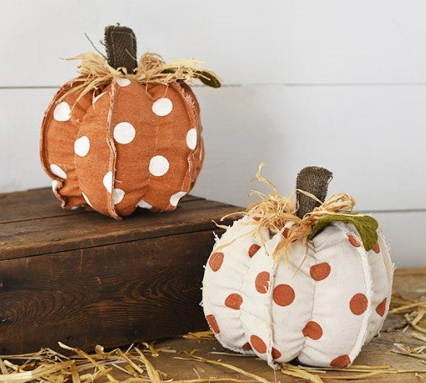 ORANGE/WHT POLKA DOT PUMPKIN