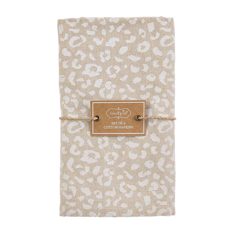 Mud Pie Animal Print Napkin Set Cheetah