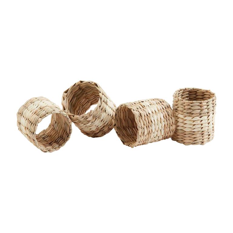 Mud Pie Seagrass Napkin Ring Set