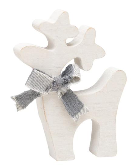 Small White Washed Reindeer