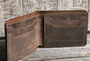 Genuine Leather Bifold Wallet Handmade Wallet For Men Rustic Brown