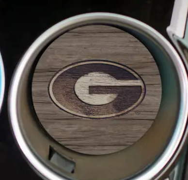Georgia Car Coaster Woodgrain Logo
