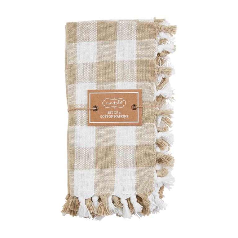 Mud Pie Gingham Cloth Napkin Set