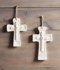 Mud Pie Small Layered Stoneware Cross