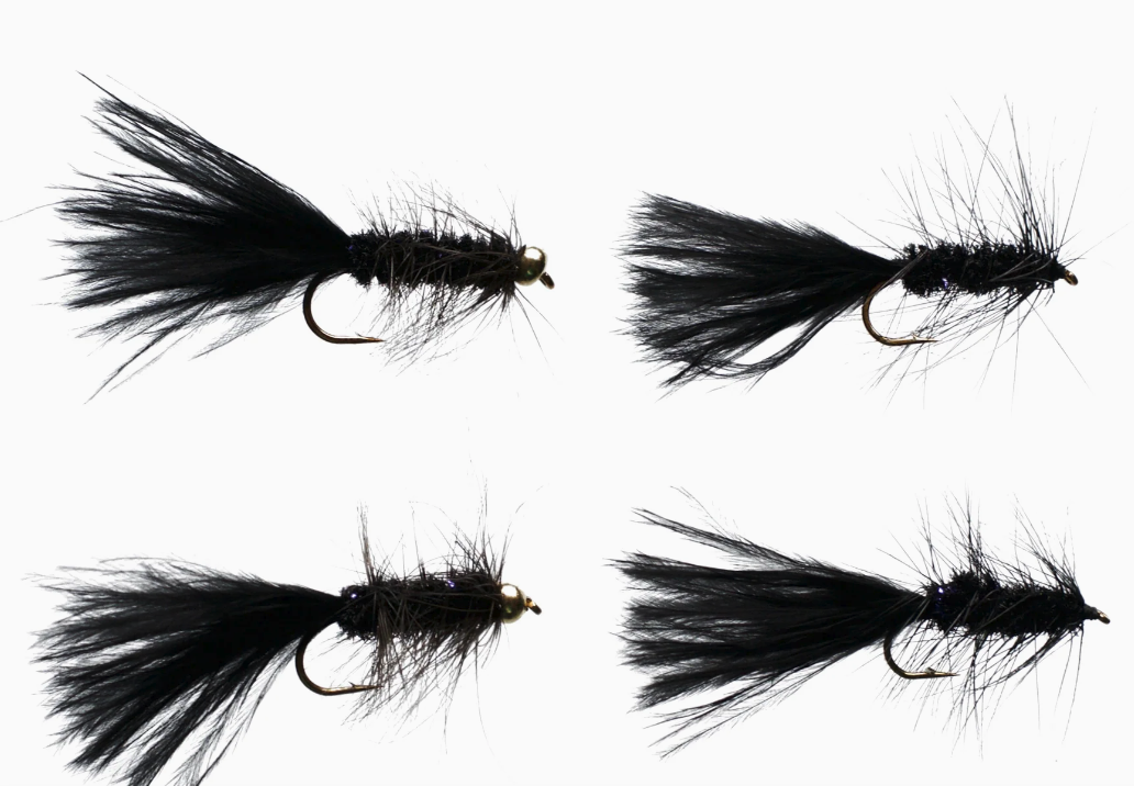 Cortland Black Wooly Bugger - 4 Pack