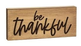 Be Thankful Engraved Block