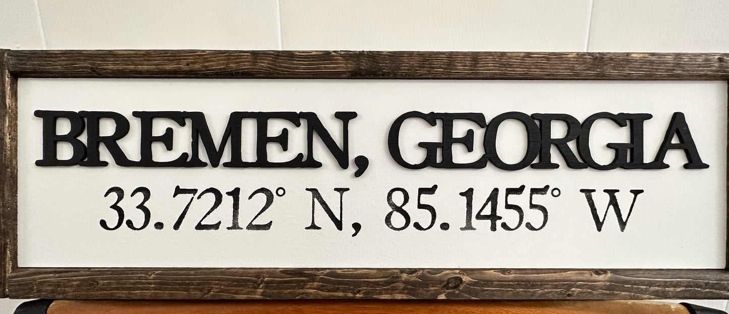 Bremen Coordinates Sign
