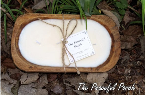 Peace on the Porch Dough Bowl Candle Mini