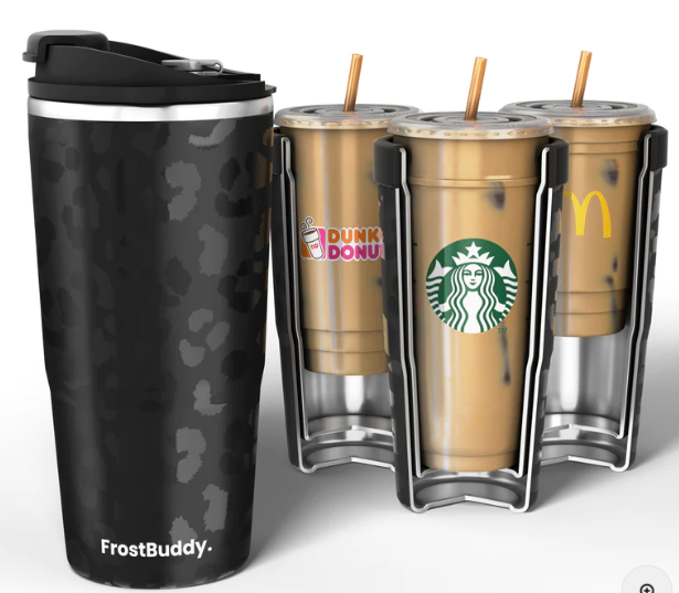 Frost Buddy To-Go-Buddy Black Leopard With Lid