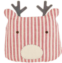 Mud Pie Stripped Shaped Reindeer Pillow