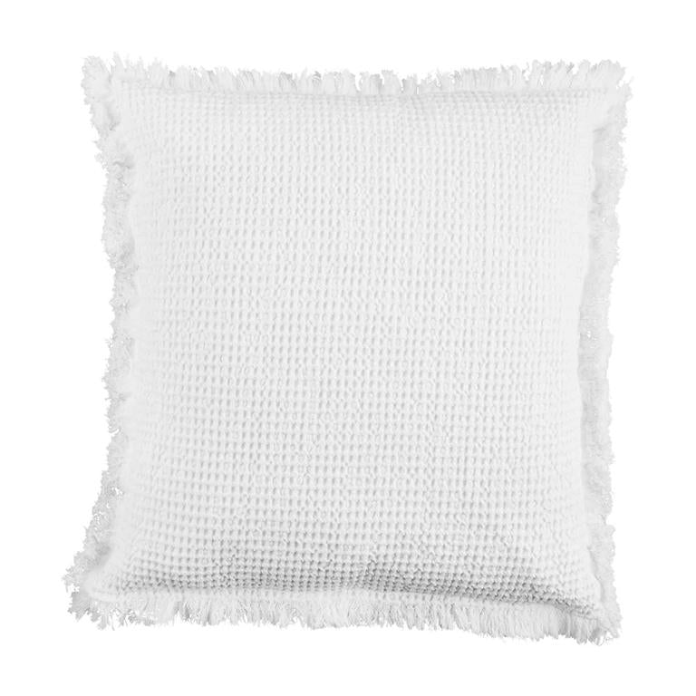 Mud Pie White Waffle Weave Pillow