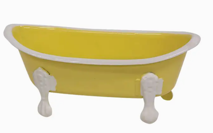 Yellow Iron Bathtub Soap Dish