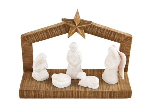 Mud Pie White Christmas Nativity Set