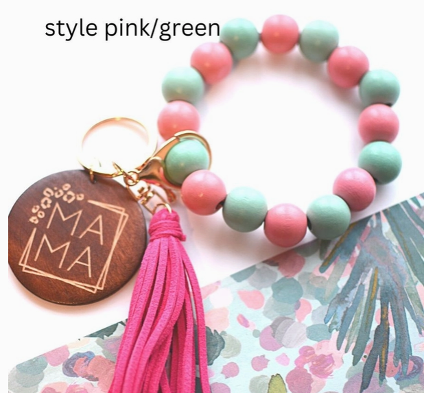 Mama Beaded Key Ring