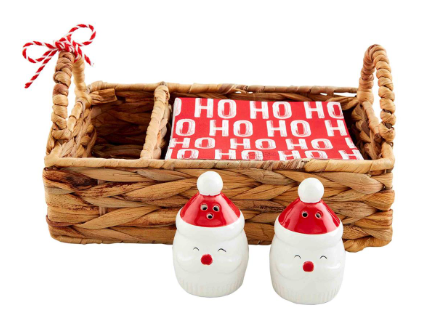 Mud Pie Santa Salt & Pepper Napkin Set