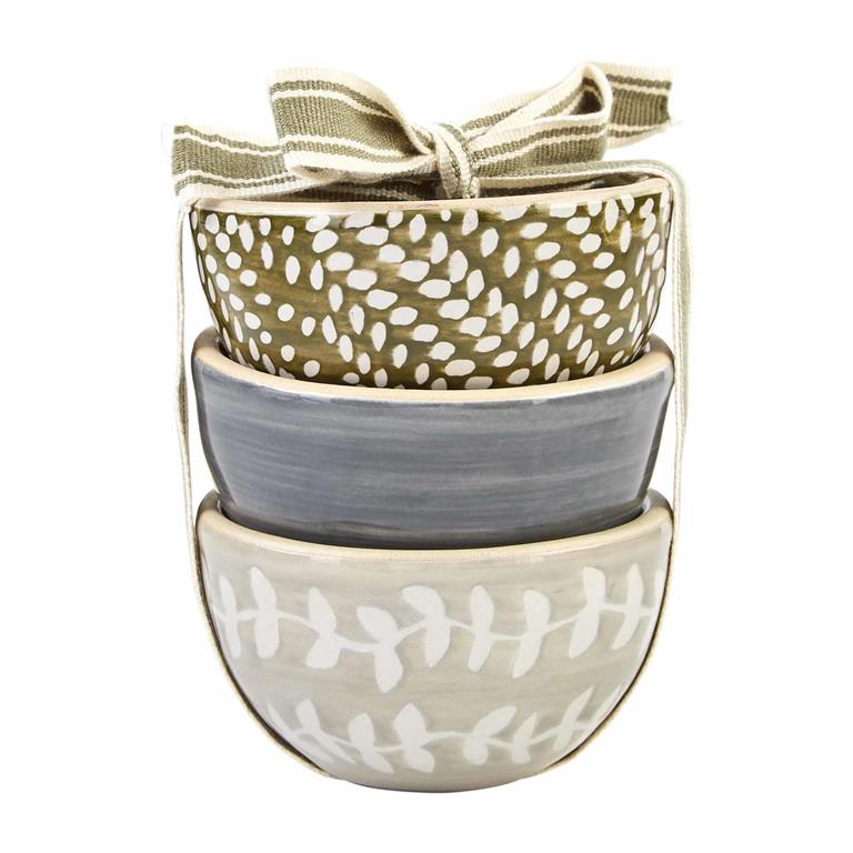 Mud Pie Fern and Dot Ramekin Set