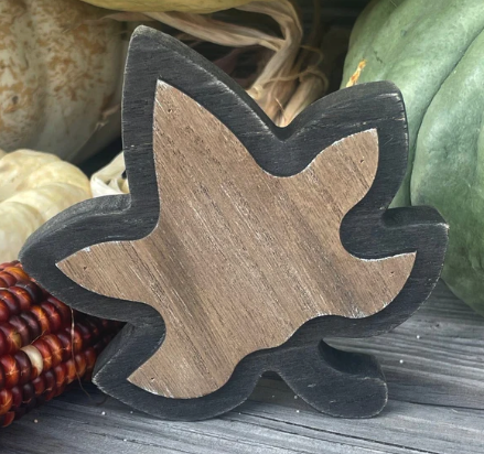 Wood/Black 3D Leaf