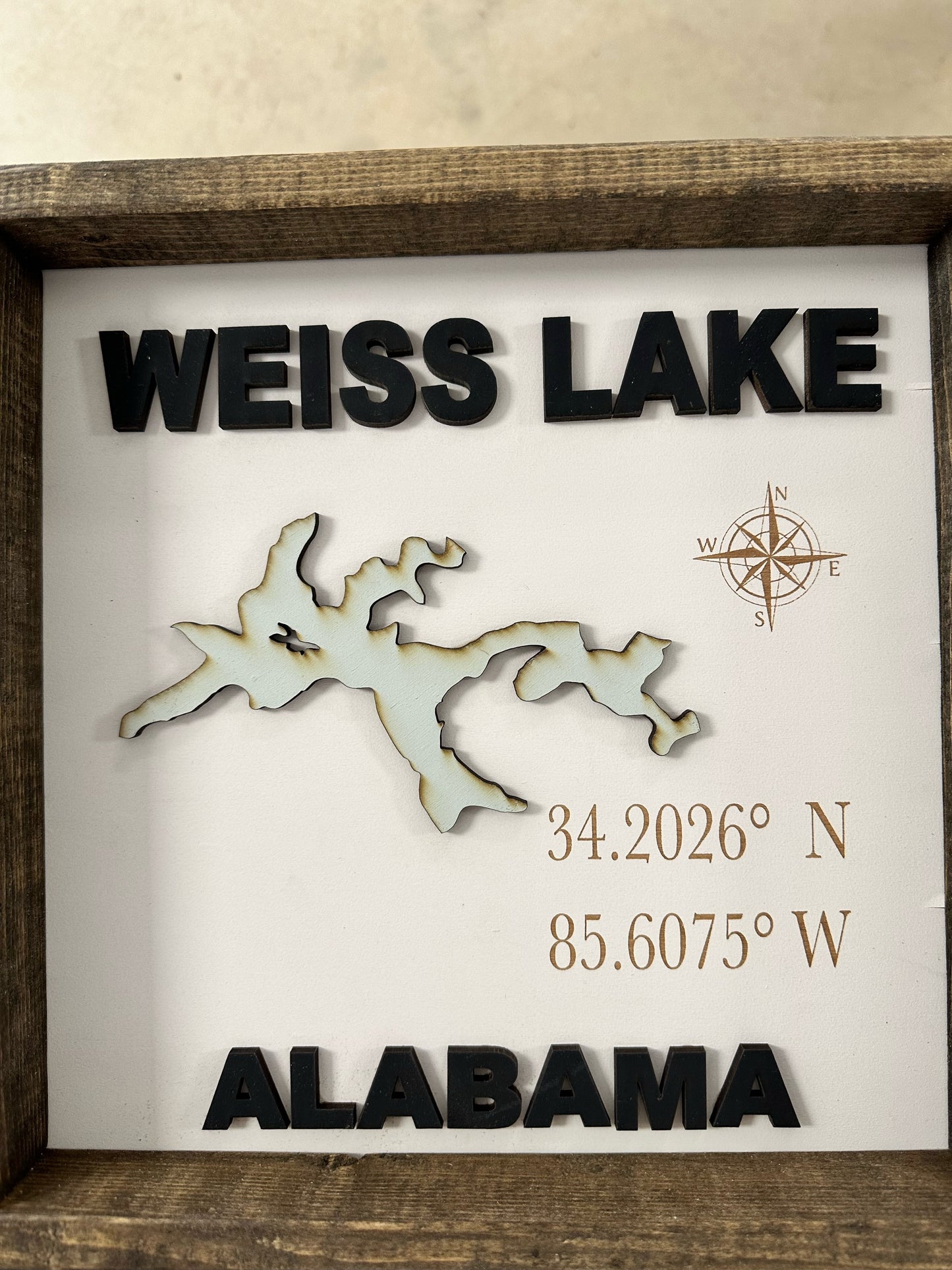 Weiss Lake Sign 12x12
