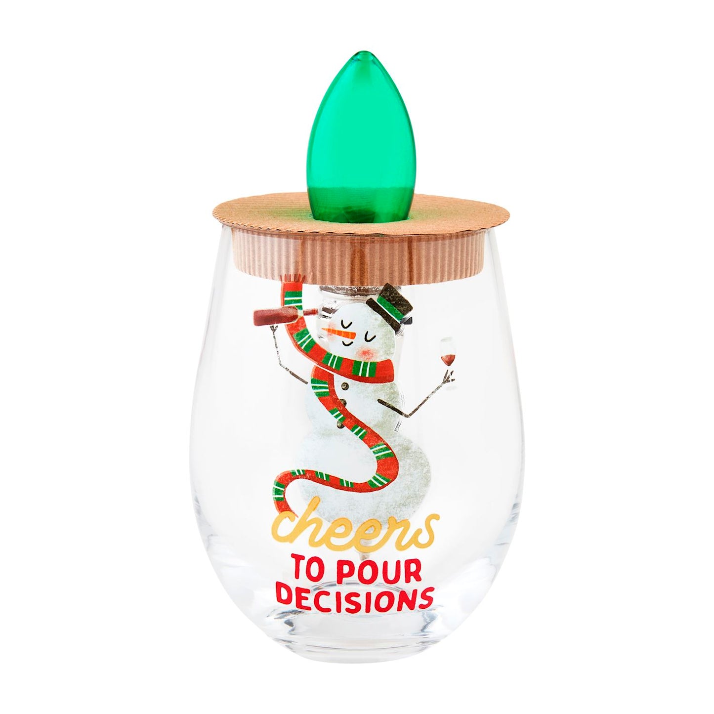 Mud Pie Snowman Light Up Wine Stopper Set