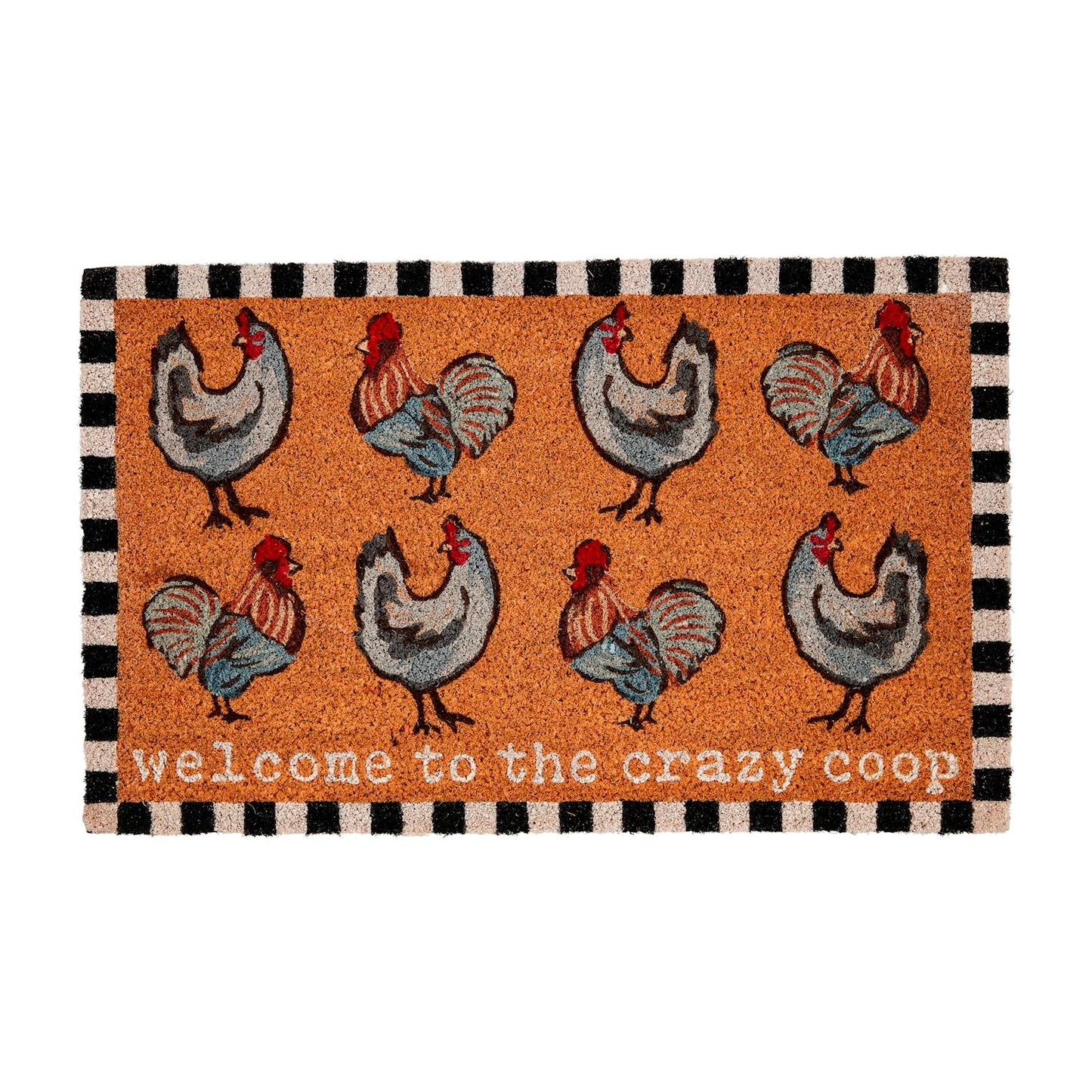 Mud Pie Welcome To The Crazy Coop Door Mat