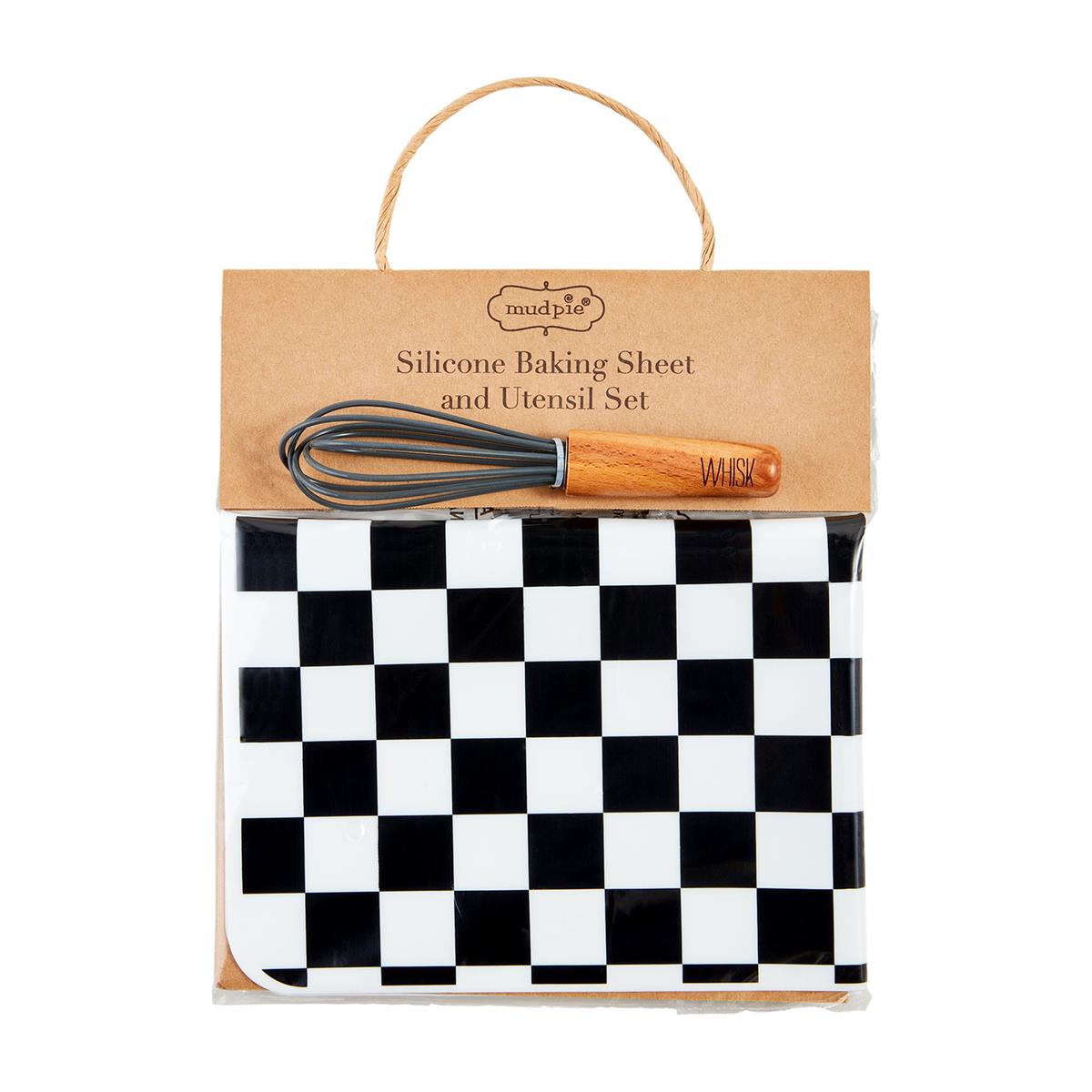 Mud Pie Checkered Baking Sheet & Utensil Sets