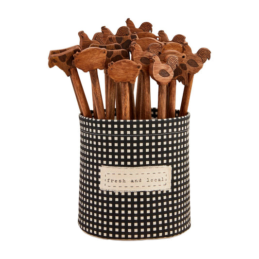 Mud Pie Farm Animal Wooden Spoons
