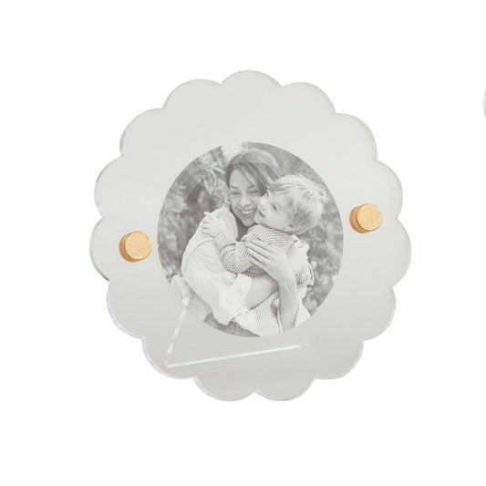 Mud Pie Round Mini Scalloped Acrylic Frames