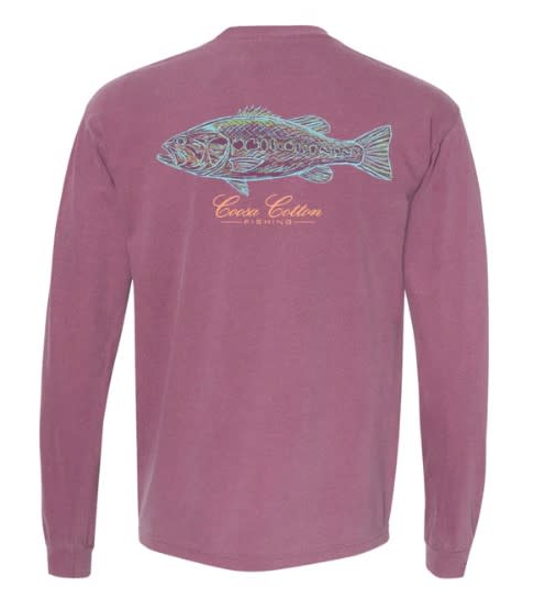 Abstract Bass Long Sleeve Berry