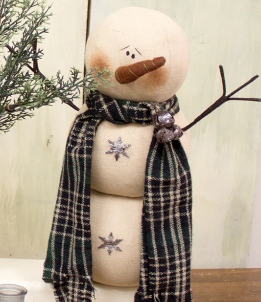 Bald Green Plaid Snowman