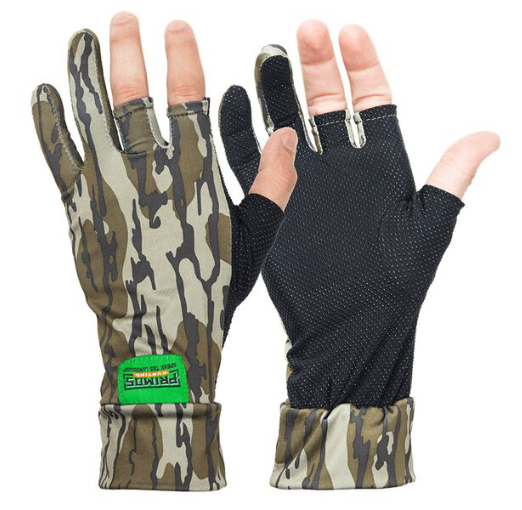 Primos Stretch Fit Fingerless Gloves One Size Fits Most Mossy Oak Bottomland 1 Pair
