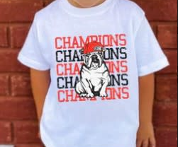 Georgia Champ Front Print White Youth