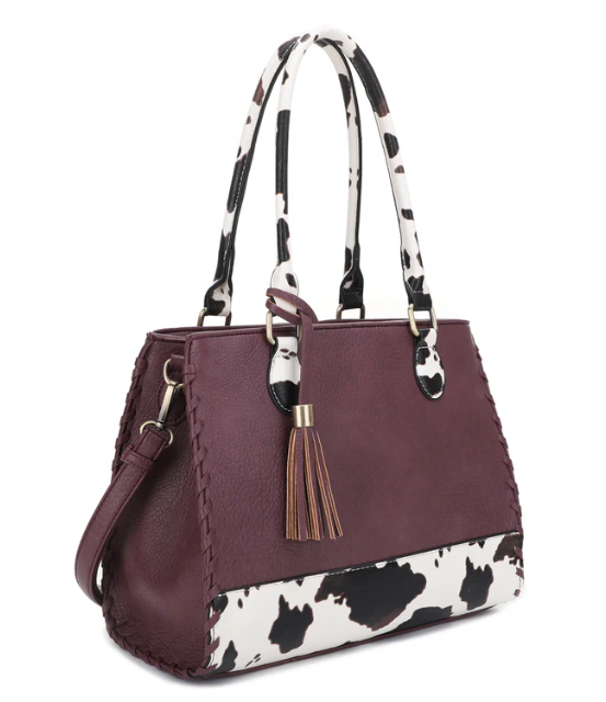 Jessie James Montana Concealed Carry Cow Print Satchel Bag