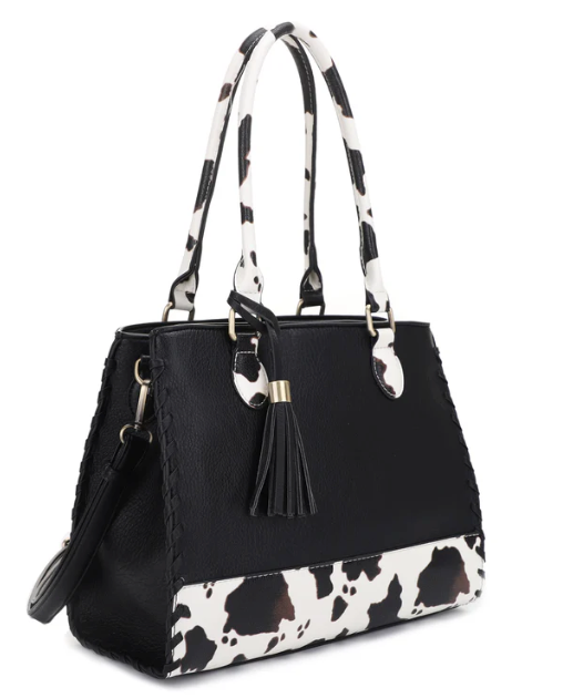 Jessie James Montana Concealed Carry Cow Print Satchel Bag