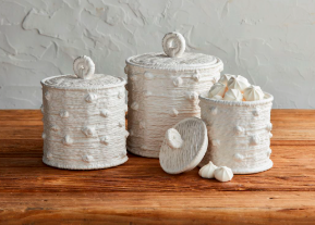 Mud Pie Woven Stoneware Canister Set