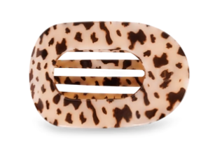 Teleties Flat Clip Round Blonde Tortoise Large