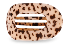 Teleties Flat Clip Round Blonde Tortoise Medium