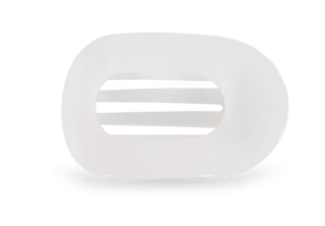 Teleties Flat Clip Round Coconut White Small
