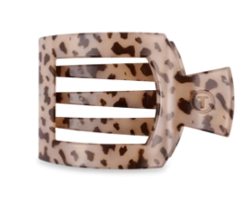 Teleties Flat Clip Square Jet Blonde Tortoise Large