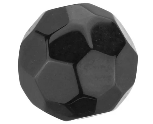 Lazer Black Faceted Glass Beads- 8MM