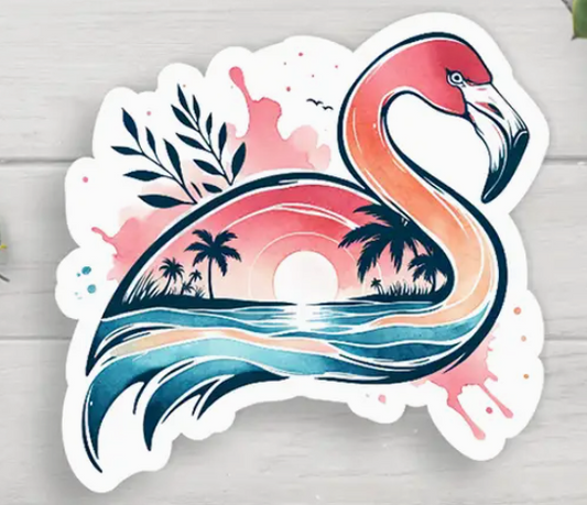 Flamingo Vinyl Sticker